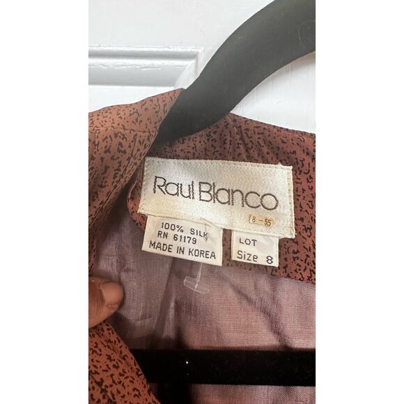 Vintage Raul Blanco Skirt and Top Set Silk Brown Size 8 - Picture 7 of 10